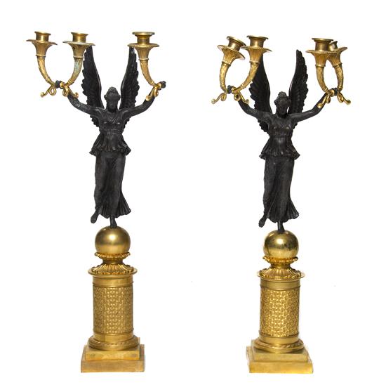 A Pair of Empire Style Gilt and
