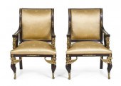 A Pair of Empire Style Gilt Br