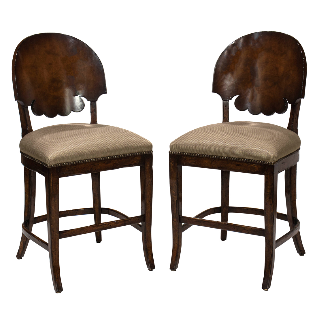 A PAIR OF EMPIRE STYLE SCALLOP BACK