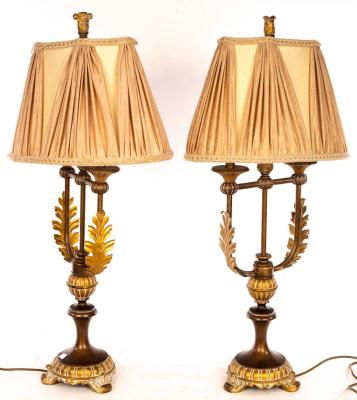 A pair of Empire style bronzed