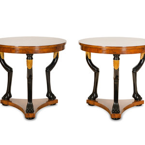 A Pair of Empire Style Walnut,