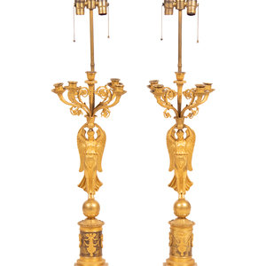 A Pair of Empire Style Gilt