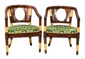 A PAIR OF EMPIRE STYLE MAHOGAN