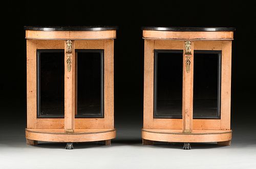 A PAIR OF EMPIRE STYLE MARBLE