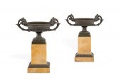 A PAIR OF EMPIRE STYLE BRONZE