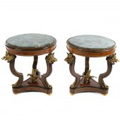A PAIR OF EMPIRE STYLE MARBLE