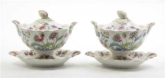 * A Pair of English Ceramic Sauce