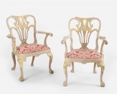 A PAIR OF ENGLISH ARMCHAIRSA p
