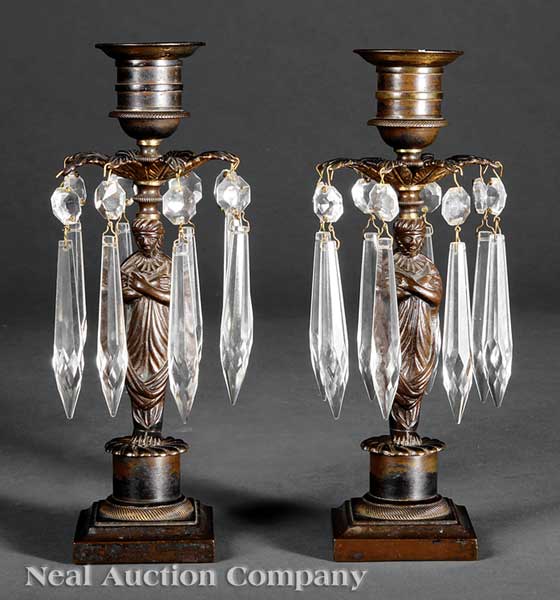 A Pair of English Bronze Figural
