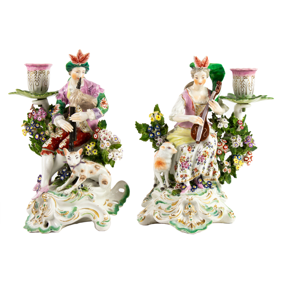 A PAIR OF ENGLISH CANDLESTICK