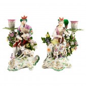 A PAIR OF ENGLISH CANDLESTICK