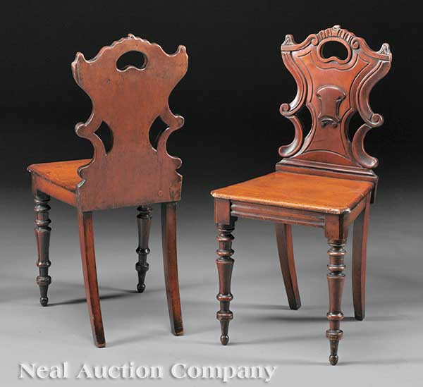 A Pair of English Carved Mahogany