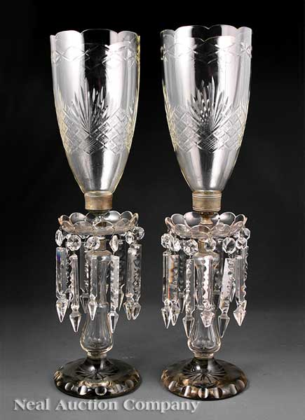 A Pair of English Cut Glass
