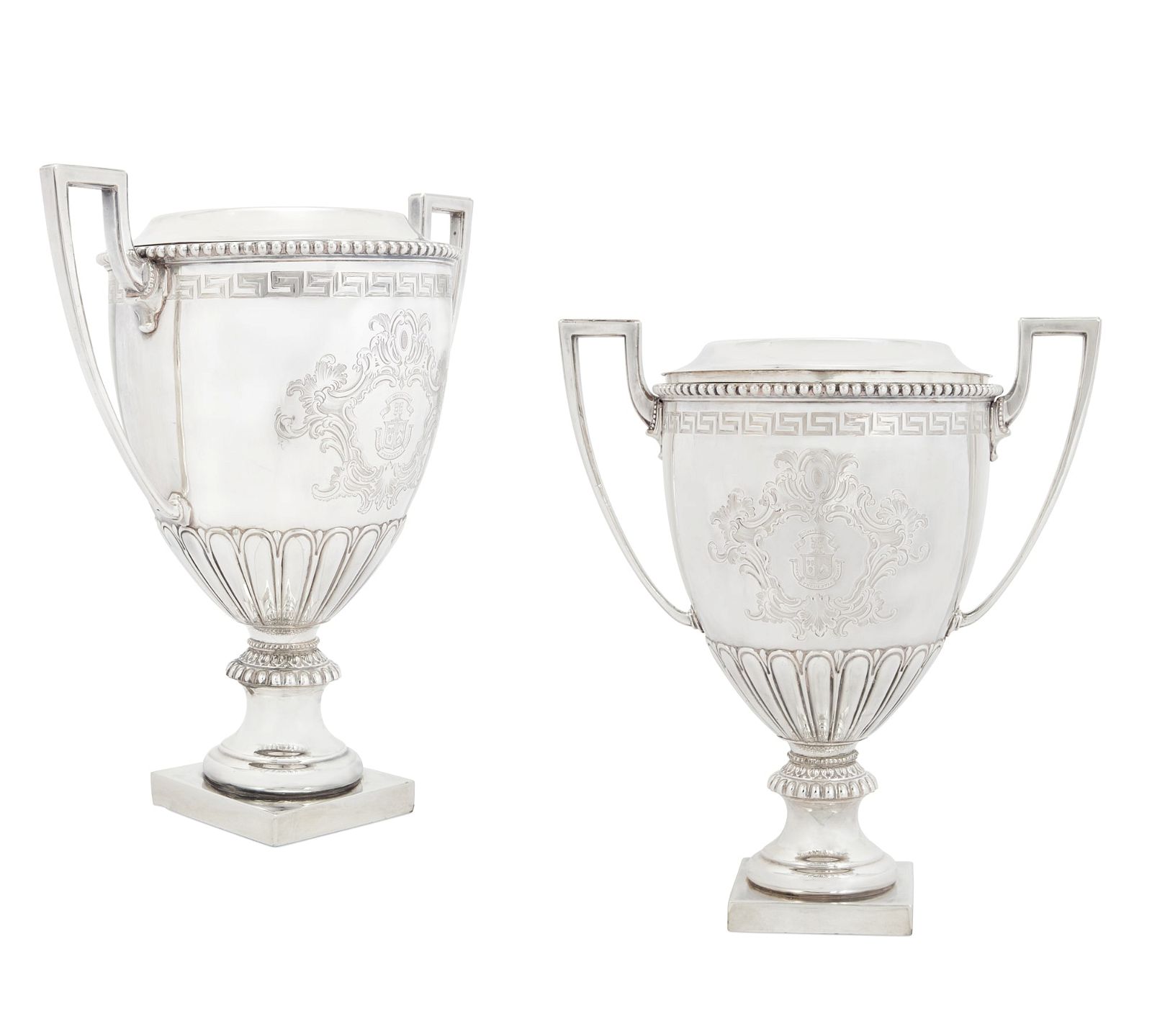 A PAIR OF ENGLISH ELECTROPLATE WINE