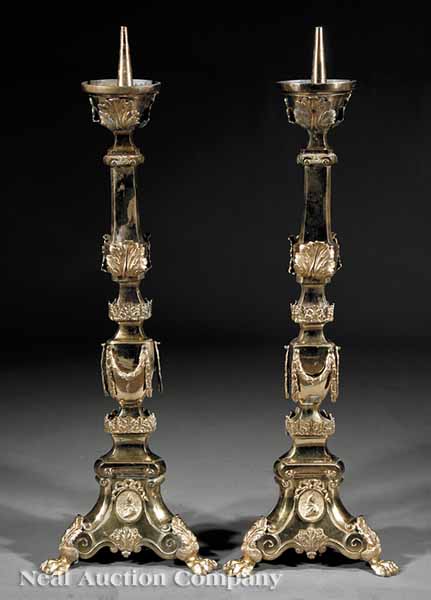 A Pair of English Gilt Metal