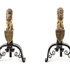 A Pair of English Gilt Brass and