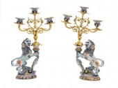A PAIR OF ENGLISH GLAZED CERAM