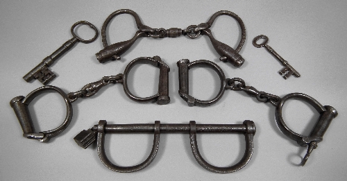 A pair of English iron manacles