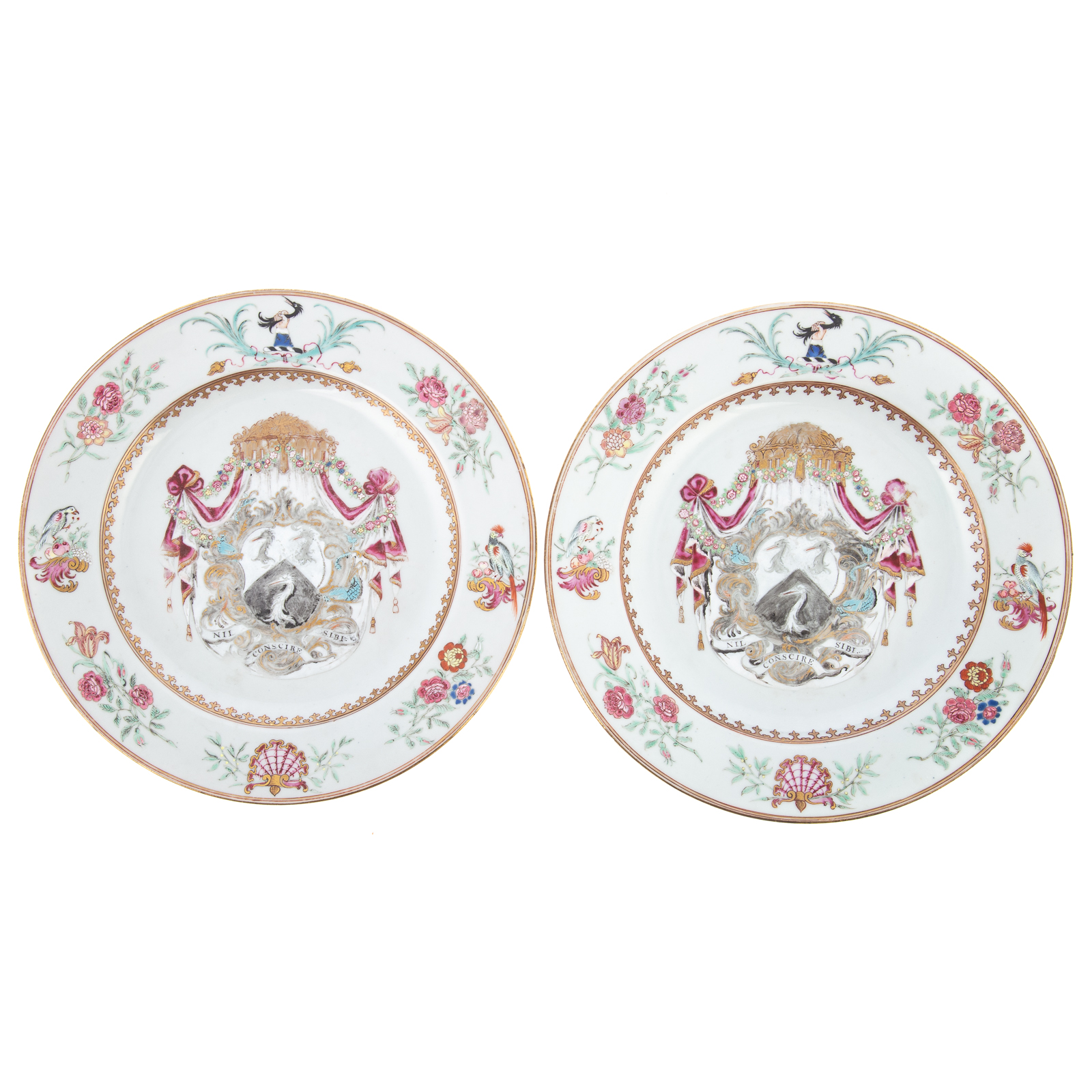 A PAIR OF ENGLISH MARKET ARMORIAL