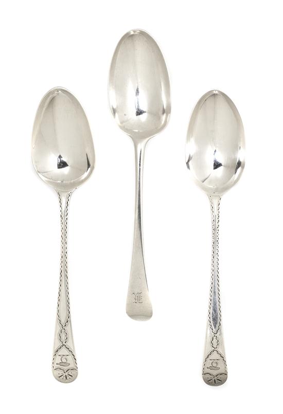 A Pair of English Silver Serving