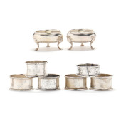 A PAIR OF ENGLISH SILVER MASTE