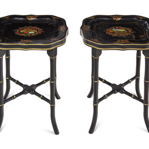 A Pair of English Tôle Trays on