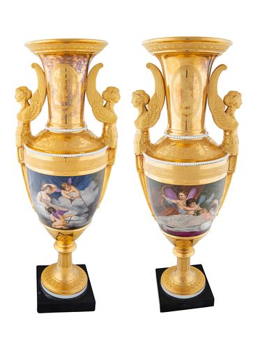 A PAIR OF ENGLISH TWO-HANDLED