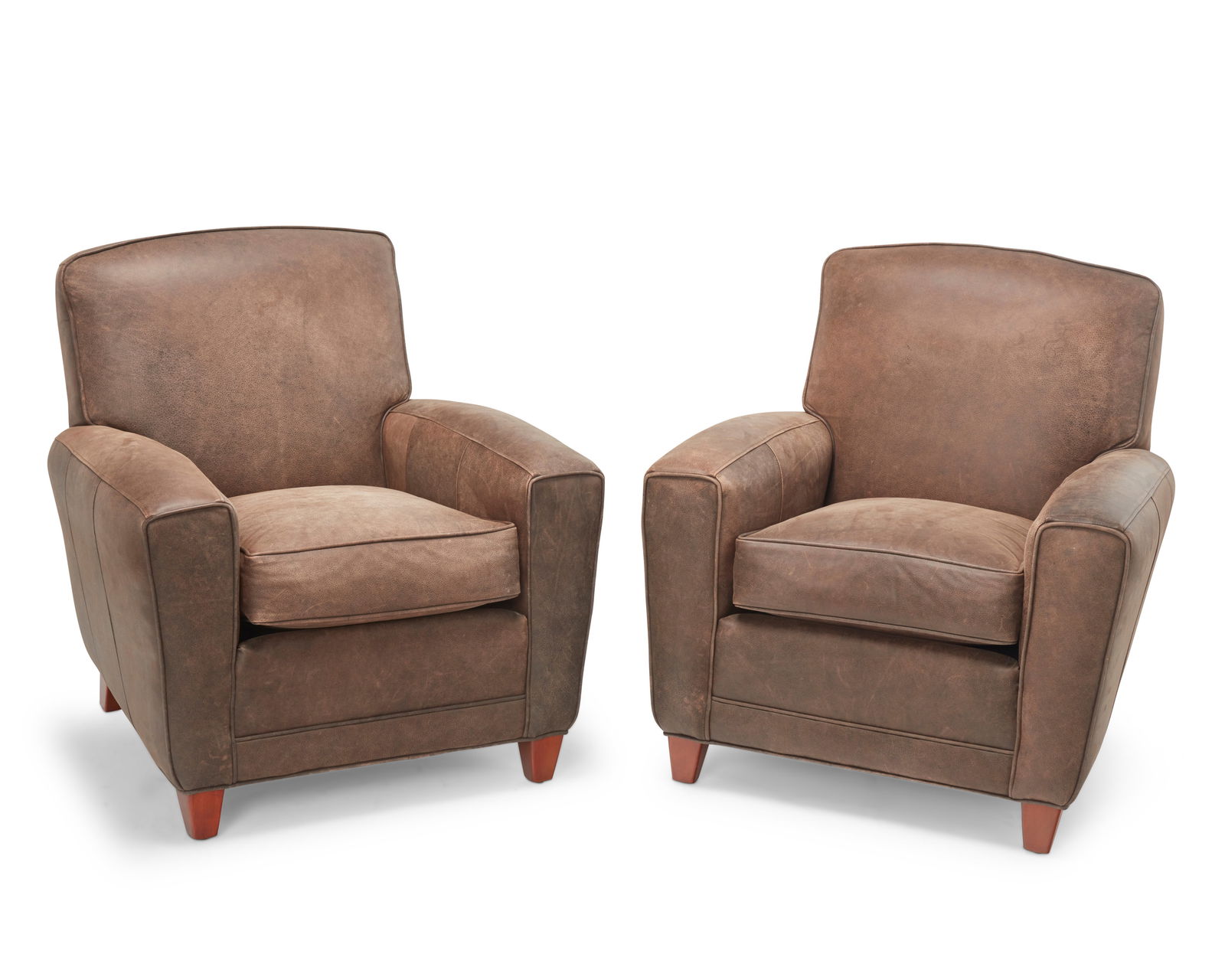 A PAIR OF ETHAN ALLEN LEATHER