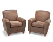 A PAIR OF ETHAN ALLEN LEATHER