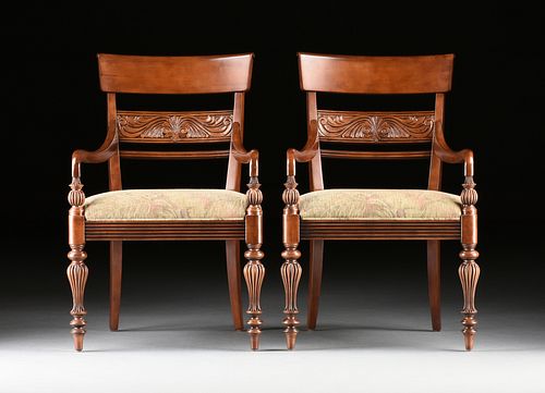 A PAIR OF ETHAN ALLEN UPHOLSTERED