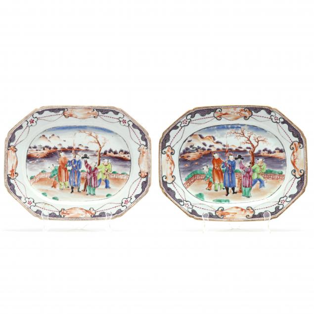 A PAIR OF EXPORT PORCELAIN ROSE