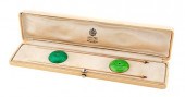 A PAIR OF FABERGE GOLD AND ENA