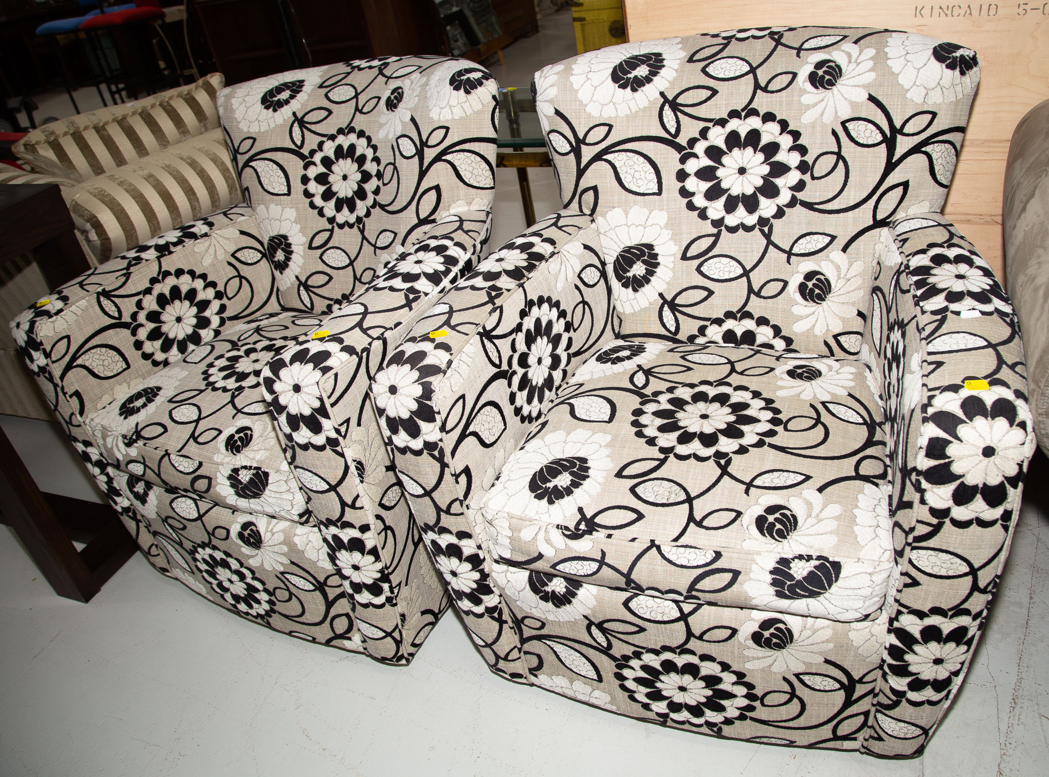 A PAIR OF FAIRFIELD SWIVEL ROCKER