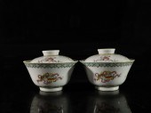 A PAIR OF FAMILLE-ROSE TEABOWL
