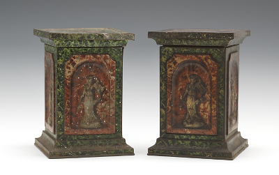 A Pair of Faux Decorated Biscuit
