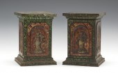 A Pair of Faux Decorated Biscu