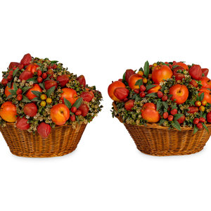 A Pair of Faux Fruit Arrangements