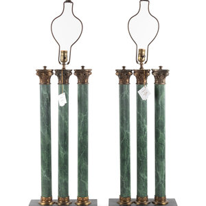 A Pair of Faux Marble Column-Form