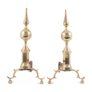A Pair of Federal Brass Steeple Top