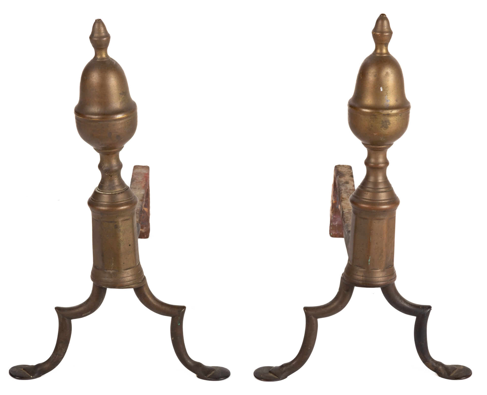 A PAIR OF FEDERAL BRASS LEMON TOP