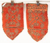 A pair of felt Ok-bash, Uzbeki
