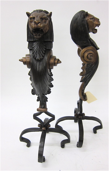 A PAIR OF FIGURAL BRONZE