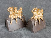 A PAIR OF FIGURAL BRONZE AND G