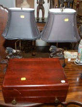 A PAIR OF FIGURAL TABLE LAMPS;