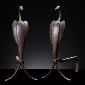 A PAIR OF FIGURAL WATERFOWL AN
