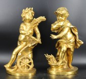 A PAIR OF FINE GILT BRONZE CHE