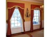A pair of fine silk window tre