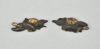 A Pair of Fish Motif Menuki Mixed