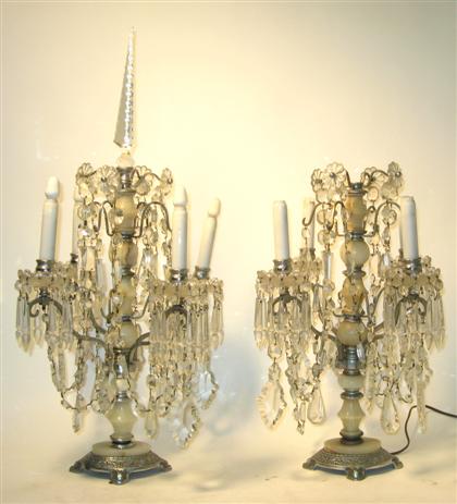 A pair of five light crystal