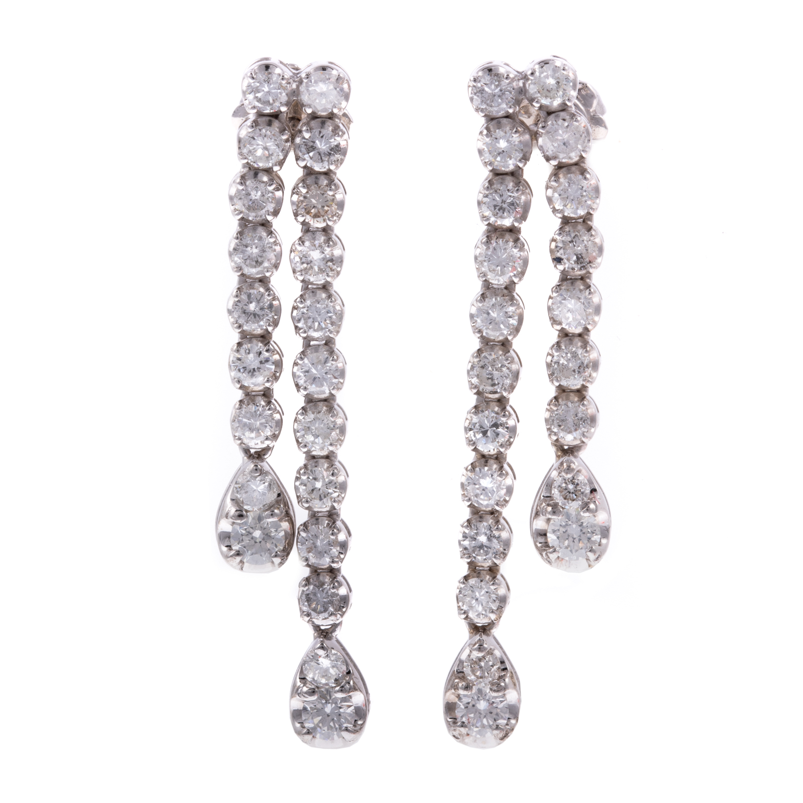A PAIR OF FLEXIBLE DIAMOND DANGLE